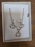 Conjunto Cara Hello Kitty Plata