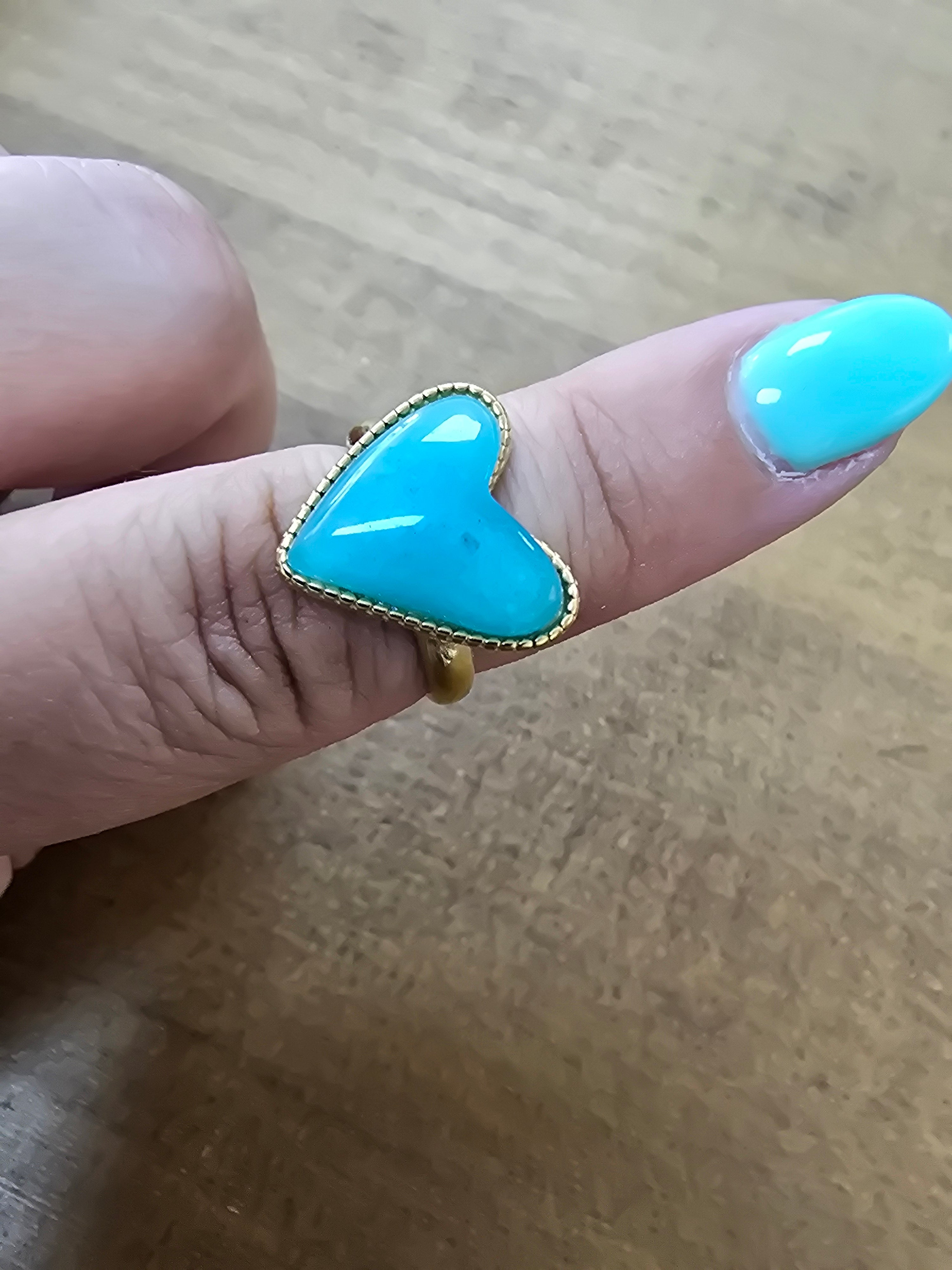 Anillo Corazon Turquesa