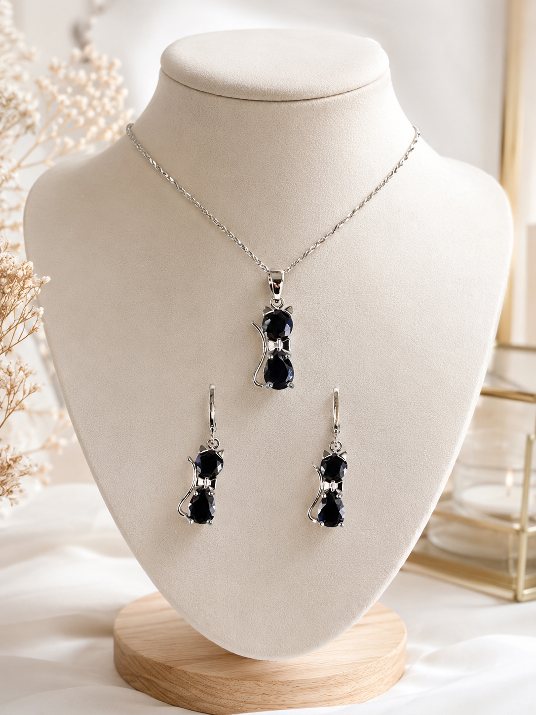 Conjunto Gatos Plata