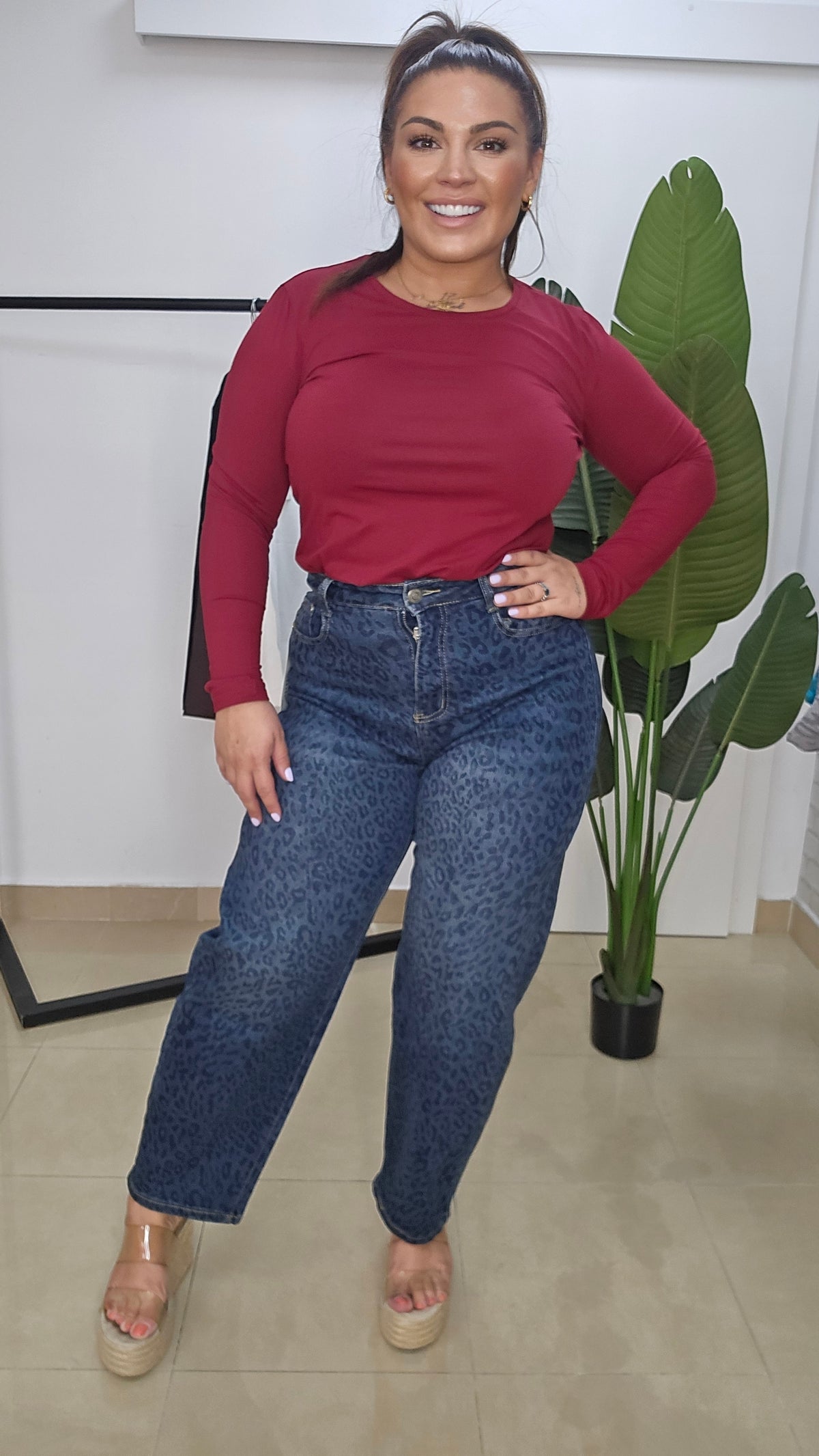 Pantalon Vaquero Leopardo Inma