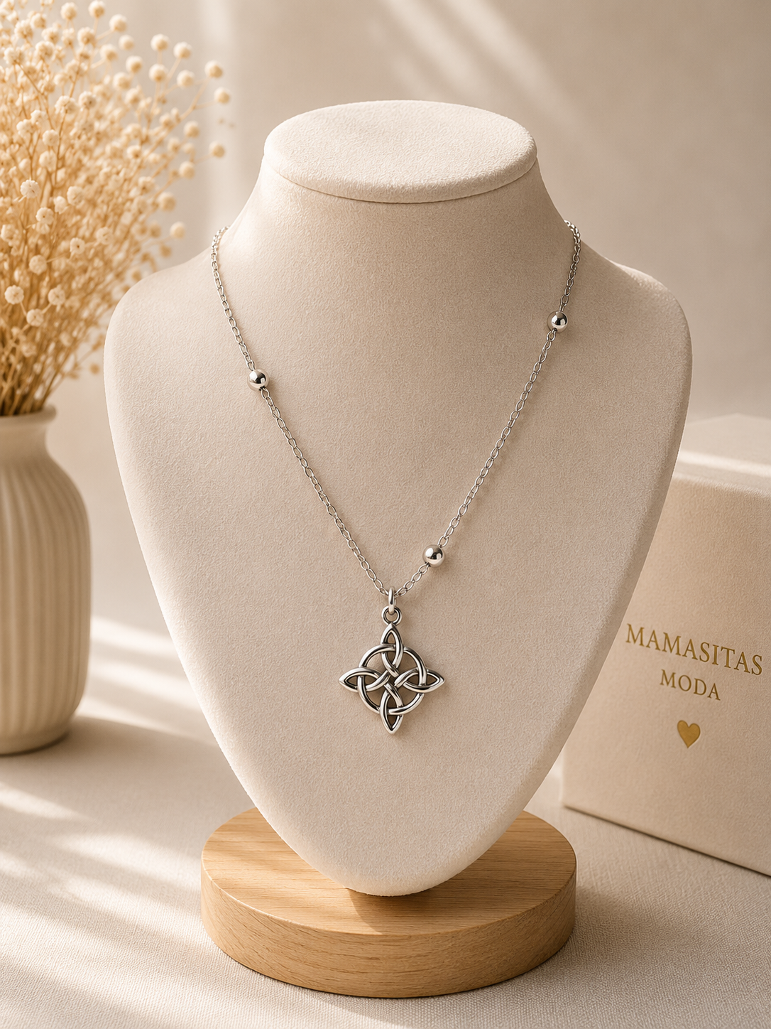 Collar Ojo Turco 3D Plata