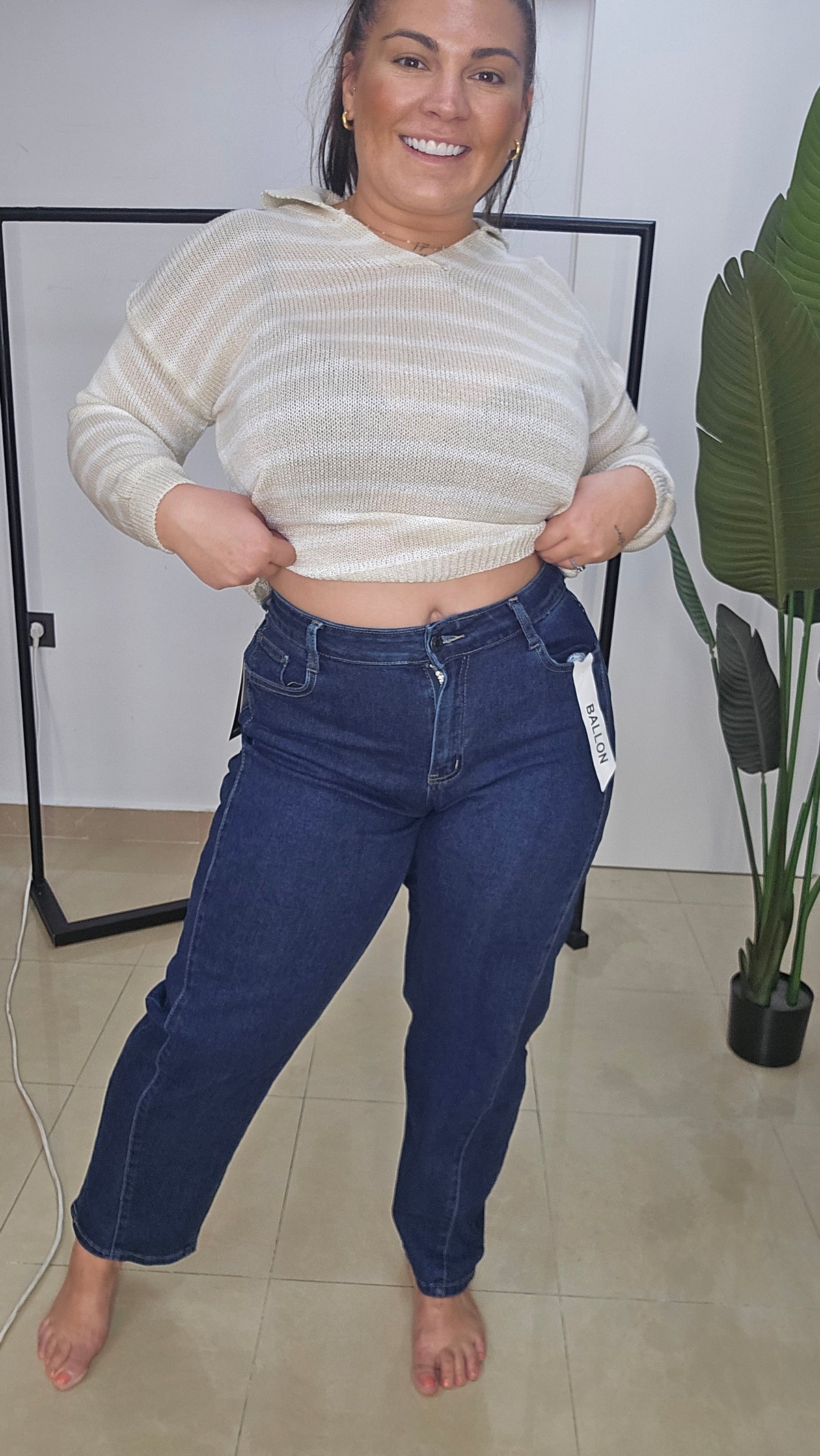 Pantalon Vaquero Ballon Coral