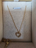 Collar Corazon Brillantes Pequeño Dorado