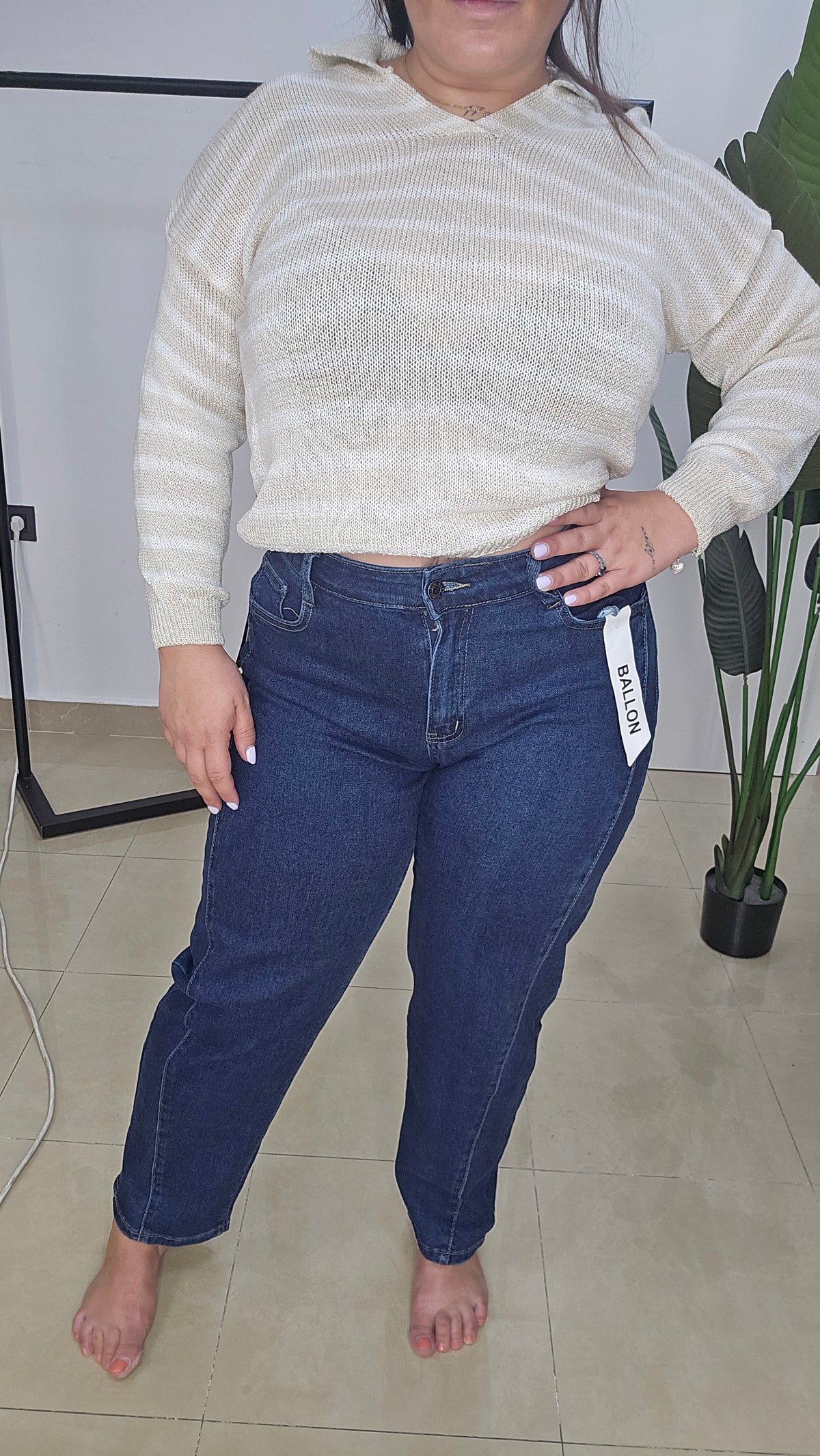 Pantalon Vaquero Ballon Coral