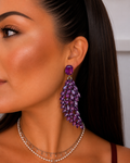 Pendientes Pluma Cristal Morado