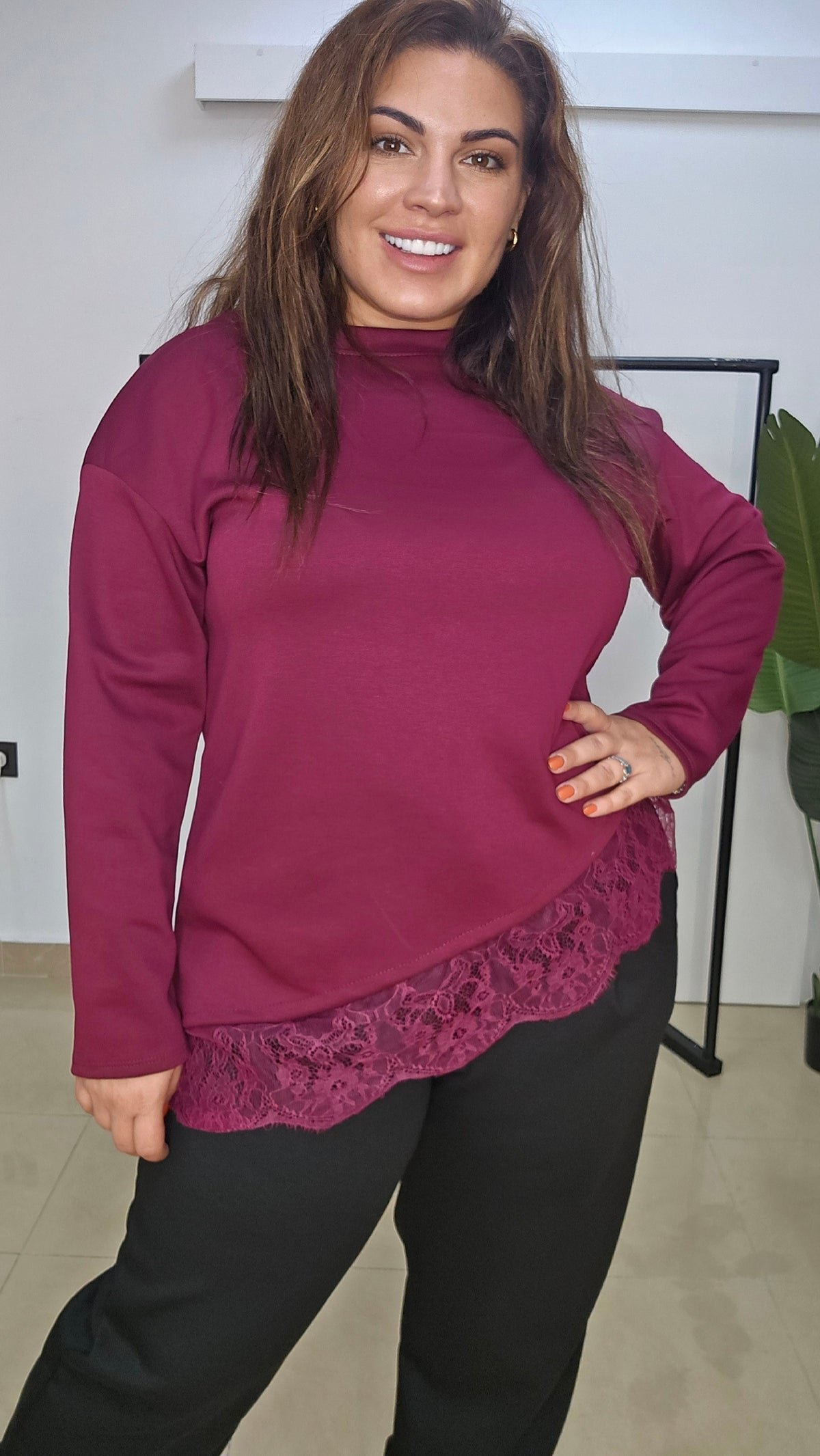 Sudadera Confy Encaje