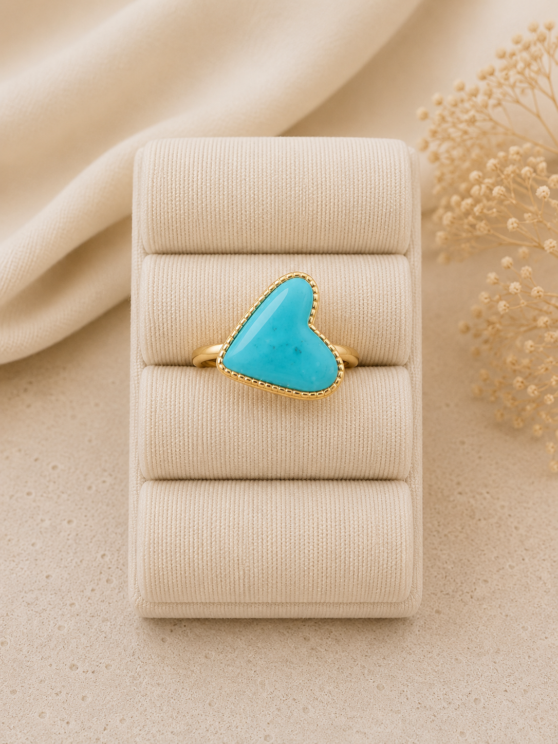 Anillo Corazon Turquesa