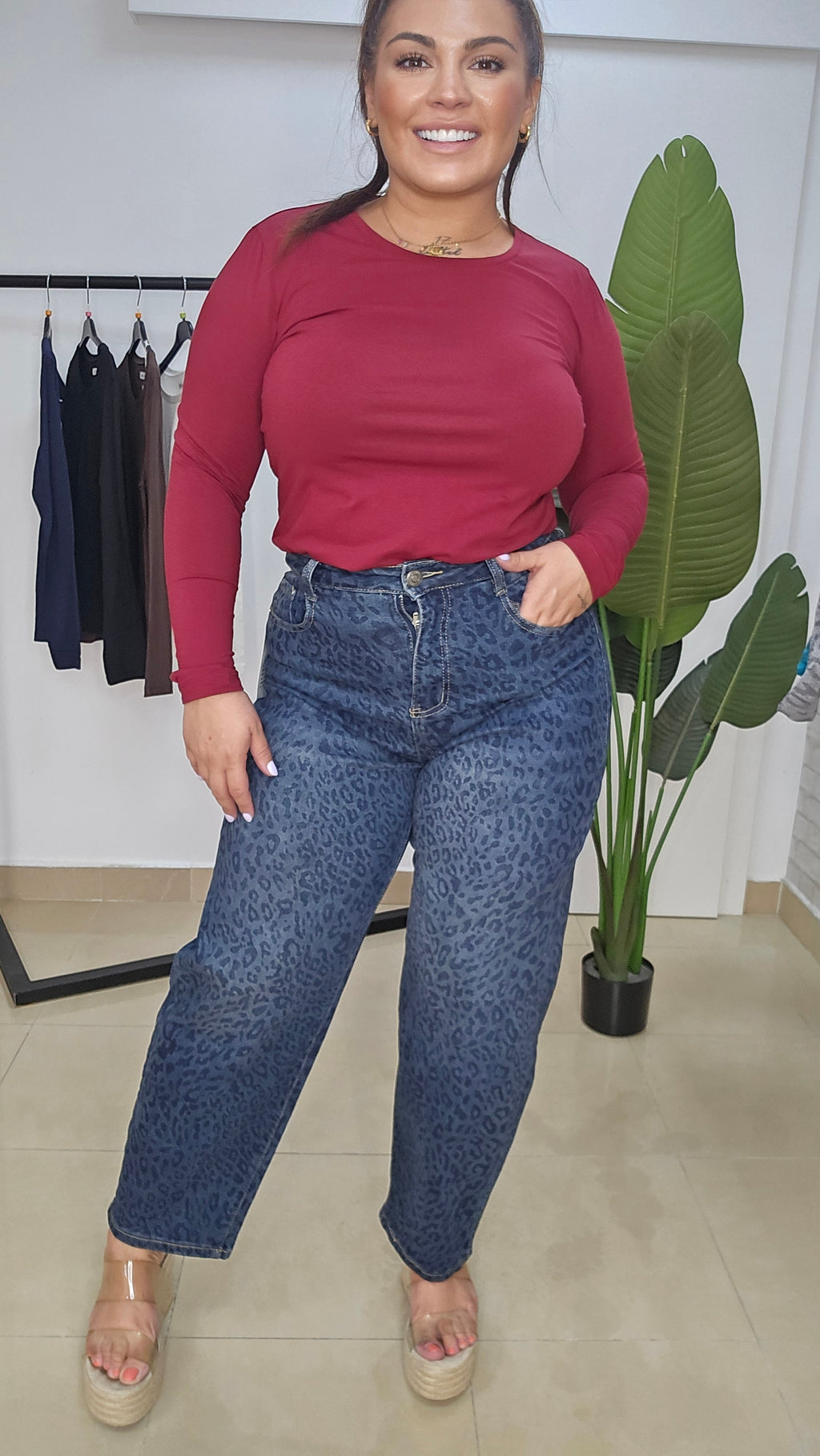 Pantalon Vaquero Leopardo Inma