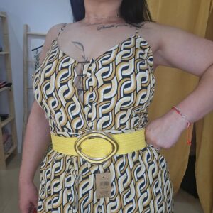 Cinturón rafia amarillo