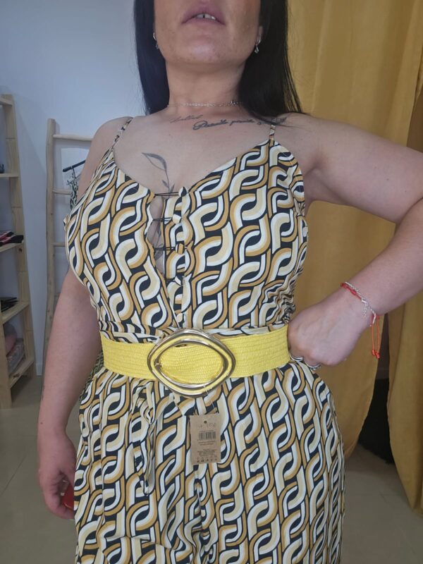 Cinturón rafia amarillo