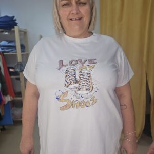 Camiseta estampado con brillos