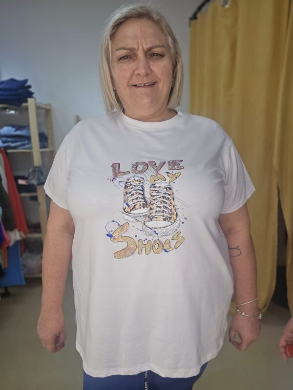 Camiseta estampado con brillos