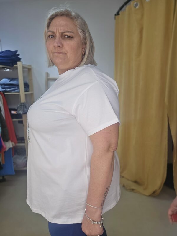 Camiseta estampado con brillos - Imagen 5